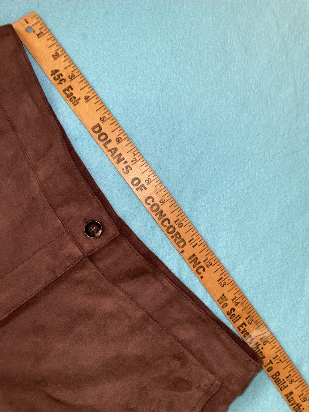 OLSEN Mona straight leg faux suede chocolate brown 2 pocket trousers NEW size 12 - Picture 9 of 13